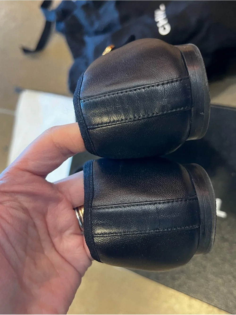 CHANEL Black Leather Mary Janes